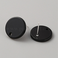 Плоская круглая серьга-гвоздик из ацетата целлюлозы (смола)&nbsp;LS-RESI-TAC0010-89D