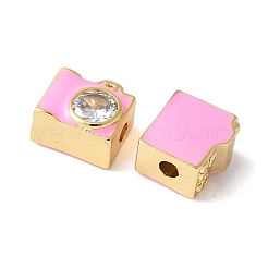 Латунные прозрачные бусины из циркония KK-H449-86G-02