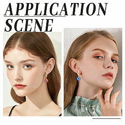 6 пара 3-х стилевых сережек-колец из смолы с изображением сглаза&nbsp;EJEW-AR0001-05