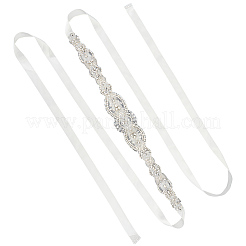 Цветочные полностью хрустальные стразы свадебные пояса ручной работы для свадебных платьев&nbsp;AJEW-WH20006-233B-02