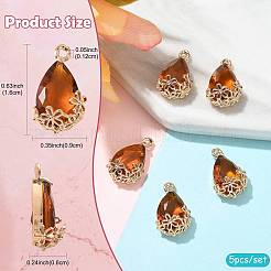Pendentifs en verre transparent&nbsp;GLAA-FZ0001-02H