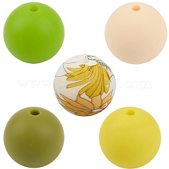 80 Uds 5 estilos de cuentas de silicona&nbsp;SIL-SC0003-06A