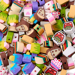 80 г бусины из полимерной глины ручной работы&nbsp;CLAY-TA0001-63