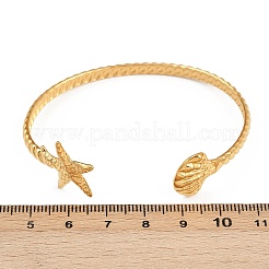 Браслеты-манжеты из нержавеющей стали 304 для женщин BJEW-C114-02G