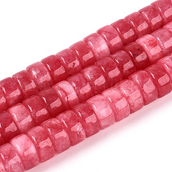 Окрашенные природные белый нефрит бисер пряди&nbsp;G-T143-17G