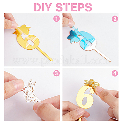 6шт 6 стильных акриловых вставных открыток для торта&nbsp;BAKE-SD0001-03