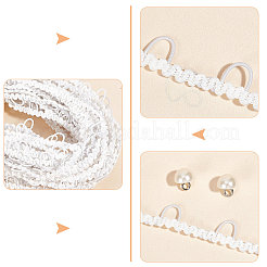 50 шт. пластиковые пуговицы с имитацией жемчуга на ножке FIND-CP0001-08