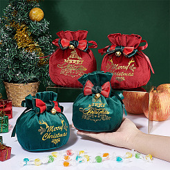 4 Stück 4 Stile Weihnachtssamt-Süßigkeiten-Apfel-Taschen&nbsp;TP-BC0001-06
