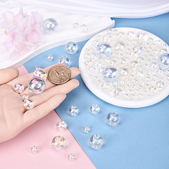 100 г 4 стиля прозрачных акриловых бусин&nbsp;MACR-YW0003-42