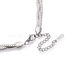 Ожерелья из плетеной кубинской цепочки из нержавеющей стали 304 толщиной 5.5 мм NJEW-N058-03P