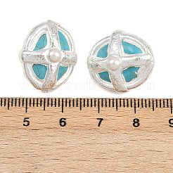 Гальванизированные синтетические бирюзовые бусины KK-K362-15S