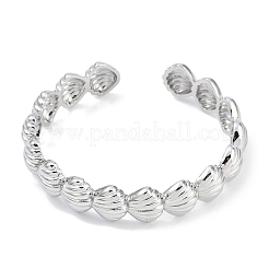 Браслеты-манжеты из латуни в форме ракушки с покрытием для женщин&nbsp;BJEW-P341-05P