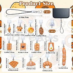 16 bouchon anti-poussière en plastique pour téléphone portable et sangles pour téléphone portable&nbsp;HJEW-SW00298