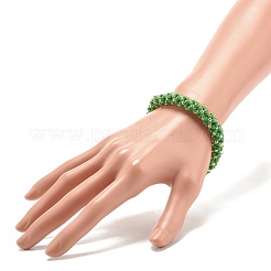 Браслет из стеклянных бусин с латунной магнитной застежкой&nbsp;BJEW-JB07802-02