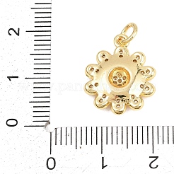 Colgantes de circonita cúbica transparente con micropavé de latón para el día de San Valentín&nbsp;KK-D258-04G-02