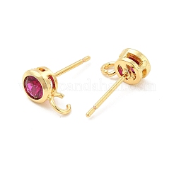 Латунные серьги-гвоздики из циркония ZIRC-P105-02