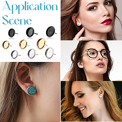 54 шт. 9 плоских круглых серег-гвоздиков из нержавеющей стали 304 STAS-SC0006-66