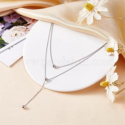 Collana a doppia y anti-ossidazione lunga collana pendente a goccia delicata collana a catena a y collane con ciondolo in zircone personalizzato choker gioielli alla moda con collana a y per donna&nbsp;JN1093A