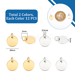 24 pz 2 colori 201 pendenti in acciaio inossidabile&nbsp;STAS-UN0052-85