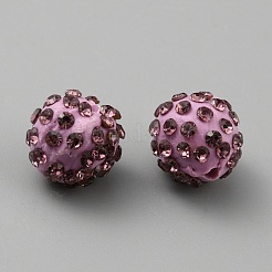 Ручной полимерной глины шариков Rhinestone&nbsp;CLAY-WH0011-08N