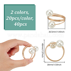 40 шт. 2-х цветные железные кольца для салфеток&nbsp;AJEW-NB0008-09