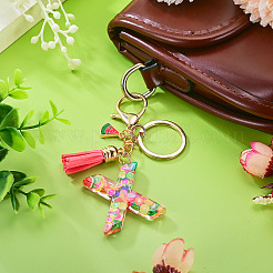 Porte-clés en résine avec lettres sur le thème des fruits&nbsp;KEYC-TAC0033-02X