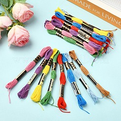 ポリエステル刺繍糸6束  クロスステッチの糸  青紫色  1mm  約8.75ヤード（8m）/バンドル&nbsp;OCOR-YW0001-25F