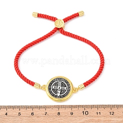 Браслеты-слайдеры из сплава с нейлоновой веревкой&nbsp;LS-BJEW-Z156-02G-01