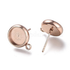 Montature per orecchini a bottone in acciaio inossidabile 304 con placcatura ionica (ip)&nbsp;STAS-I161-01C-RG