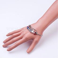 Braccialetti con ciondolo a forma di cuore in acciaio inossidabile 304&nbsp;BJEW-JB02691