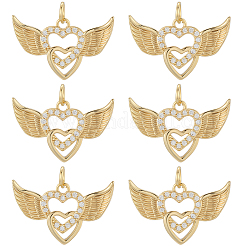 8шт латунные подвески с микропаве и кубическим цирконием KK-BBC0020-22