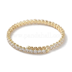 Латунь микро проложить кубического циркония манжеты браслеты BJEW-D039-08G
