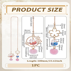 1 шт. Фарфоровая статуэтка-подвеска в виде счастливого кота для автомобиля&nbsp;AJEW-LP0012-17