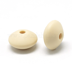 食品グレードの環境に優しいシリコーンビーズ  ロンデル  小麦  12x6~7mm  穴：2mm&nbsp;SIL-R009-11
