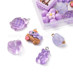 16шт 8 стиля непрозрачные подвески из смолы&nbsp;RESI-FP0001-30