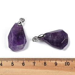 Подвески из натуральных аметистов с ограненными самородками&nbsp;G-B139-01P-01