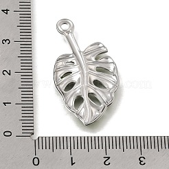 304ステンレスペンダント  エナメル  葉のチャーム  ステンレス鋼色  グリーン  35x19x2mm  穴：2mm&nbsp;STAS-N108-92P-01