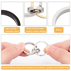 3 шт. 3-х цветные подвески из нержавеющей стали 304 с переплетенными кольцами&nbsp;STAS-UN0032-56