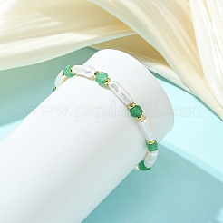 Bracelets en perles d'aventurine verte naturelle et de perles de culture d'eau douce&nbsp;BJEW-JB14045-02