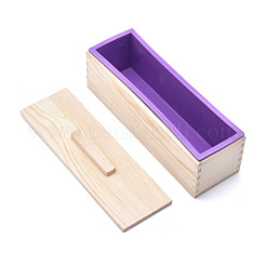 Ensembles de moules à savon rectangulaires en bois de pin&nbsp;DIY-F057-03B