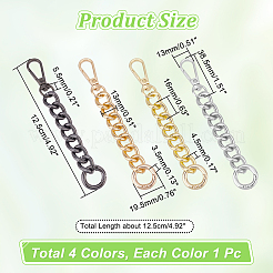 4 шт. 4-цветные литые удлинители для ремня кошелька с панцирной цепью FIND-WR0008-86