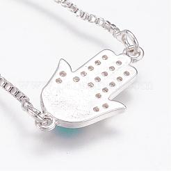 Прочные латунные браслеты-слайдеры с кубическим цирконием BJEW-P165-10A