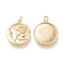 Латунные микропаве прозрачные подвески с фианитом&nbsp;ZIRC-I044-33G