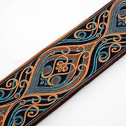 刺繍チロリアンテープ  ジャカードリボン  服飾材料  花柄  カラフル  3-5/8インチ（92mm）  約7m /ロール&nbsp;OCOR-WH0064-01A