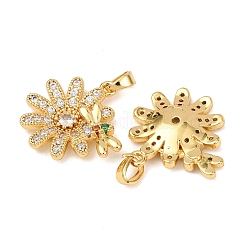 Латунные микропаве прозрачные подвески с фианитом&nbsp;KK-G543-05G-02