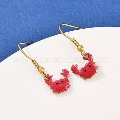 Серьги-подвески из нержавеющей стали 304 серии Ocean&nbsp;LS-EJEW-K017-01F-G