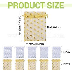 20 pz. 2 colori sacchetti con coulisse in organza a pois con stampa a caldo&nbsp;ABAG-TADJ0001-06C