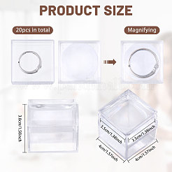 20 шт. прозрачные пластиковые кольцевые увеличительные коробки CON-CA0001-030