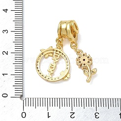 Pendentifs en laiton avec micro pavé de zircone cubique transparent pour la fête des mères&nbsp;CU-CBA4231-01B-G