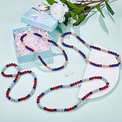 Ожерелья из круглых бусин из полимерной глины со стразами&nbsp;NJEW-SW00049-04